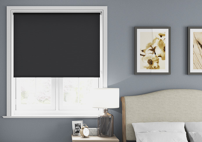 Palermo (Blackout), Black - Motorised Roller Blind - Image 3